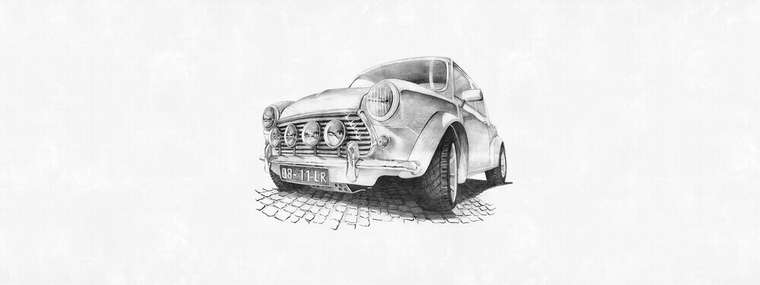 Дизайнерские обои арт. MINI COOPER №1 шовные на флизелиновой основе