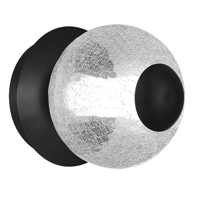 Светильник настенный ST-Luce Черный/Прозрачное кракелированное стекло LED 1*8,5W 3000K PEEK