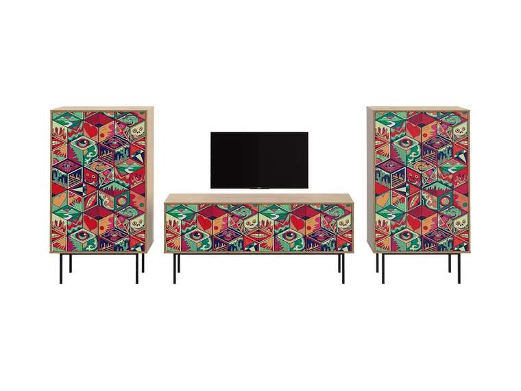 Композиция Boho Color 5 с цветным фасадом на металлических ножках