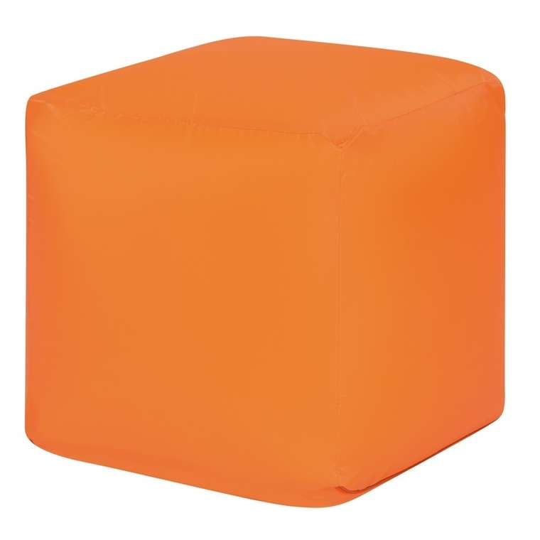Пуфик Куб оксфорд оранжевого цвета