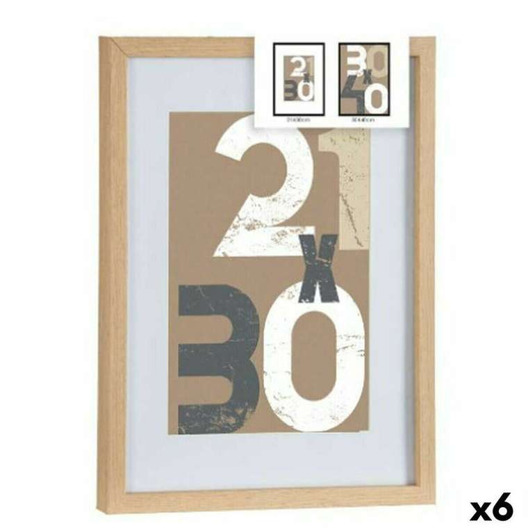 Фоторамка Натуральный Cтекло Деревянный MDF 32,5 x 2,5 x 42,5 cm (6 штук)