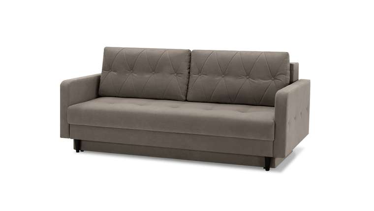 Прямой диван-кровать Бостон Лайт серо-бежевого цвета
