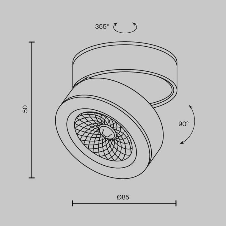 Потолочный светильник Technical C022CL-7W3K-B-1 Magic Ceiling