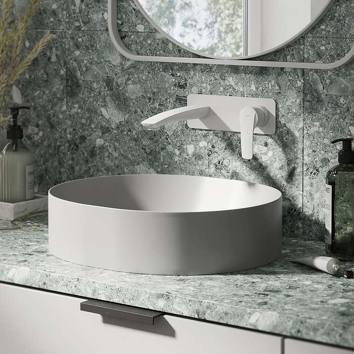 Встраиваемый смеситель для умывальника IDDIS Ray белого цвета