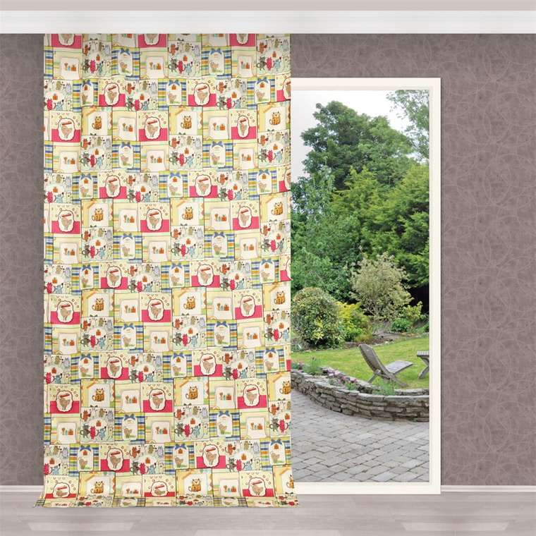 Штора с рисунком  "кошки в городе"