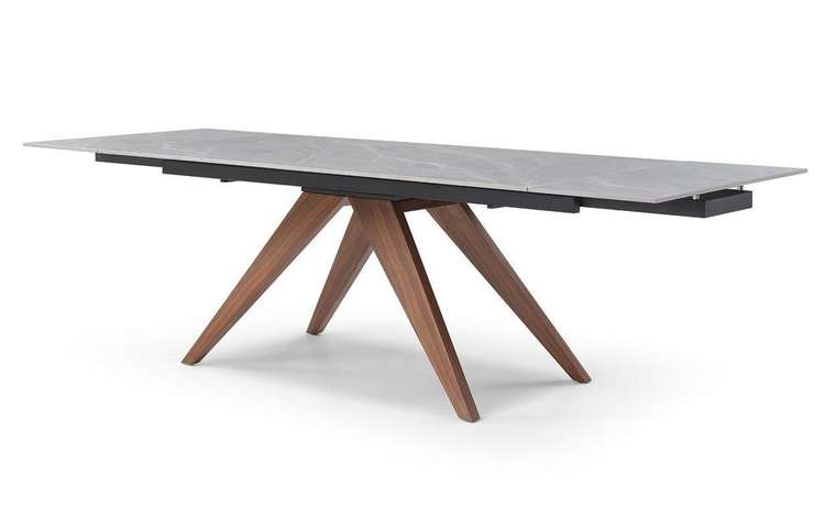 Обеденный стол раскладной Valencia серо-коричневого цвета