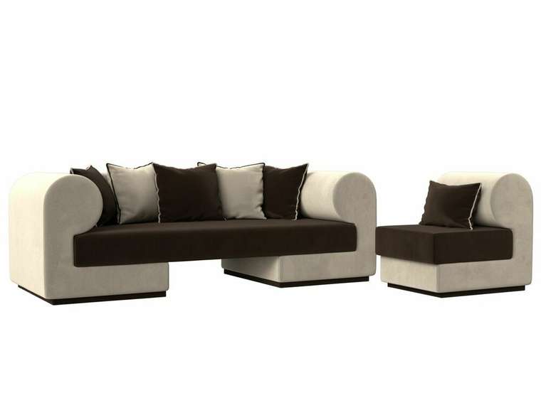 Набор мягкой мебели Кипр 2 бежево-коричневого цвета