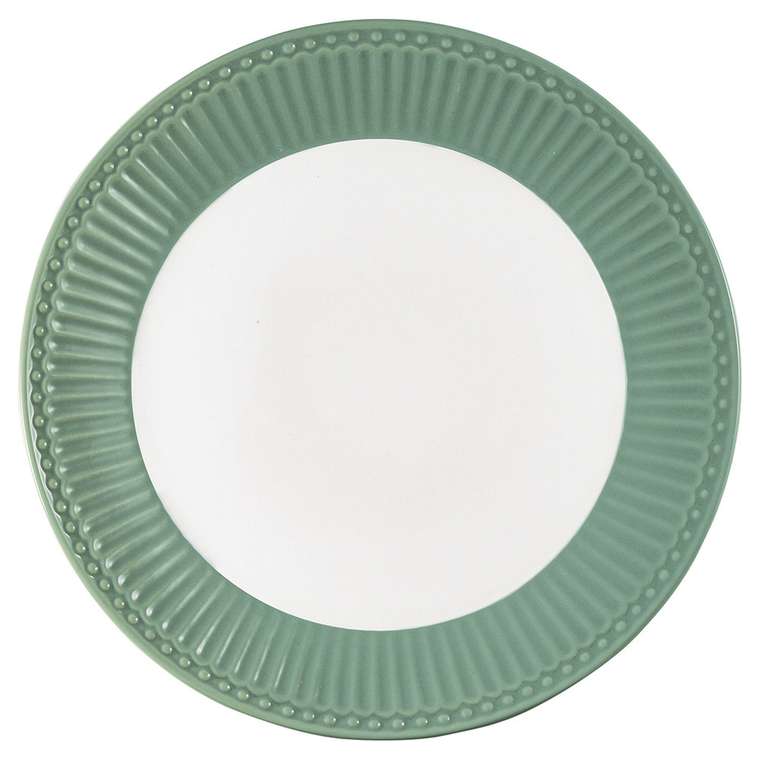 Тарелка Alice dusty green из фарфора