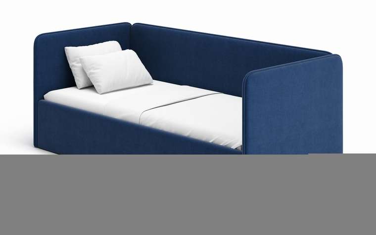 Кровать-диван Leonardo 80х180 темно-синего цвета с подъемным механизмом
