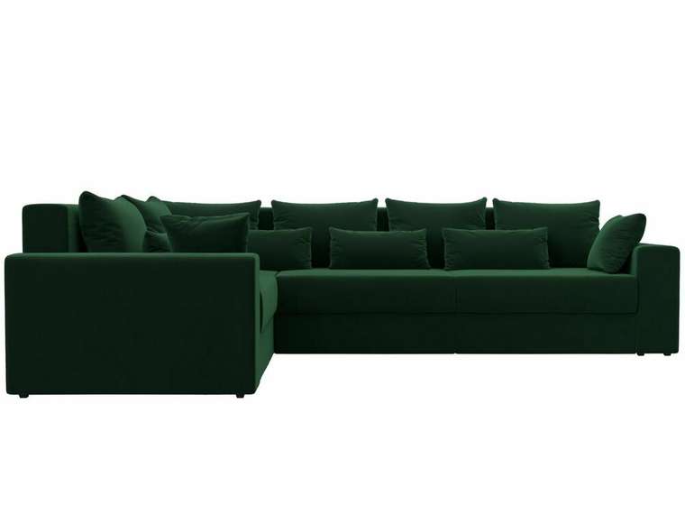 Угловой диван-кровать Майами Long темно-зеленого цвета левый угол