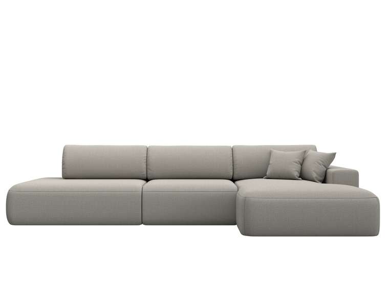 Угловой диван-кровать Лига 036 Модерн Лонг бежевого цвета правый