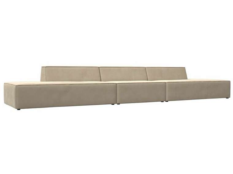 Прямой модульный диван Монс Лонг бежевого цвета