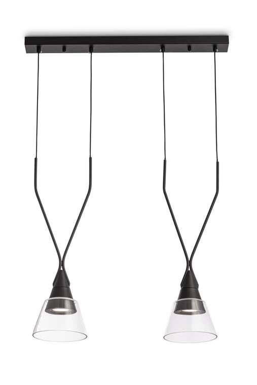 Подвесной светильник Hilo из металла и стекла