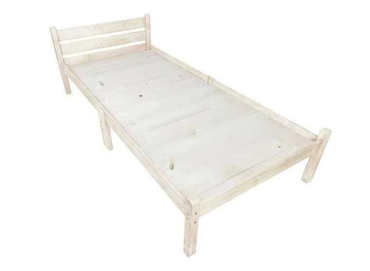 Кровать Классика Компакт сосновая со сплошным основанием 80х190 бежевого цвета