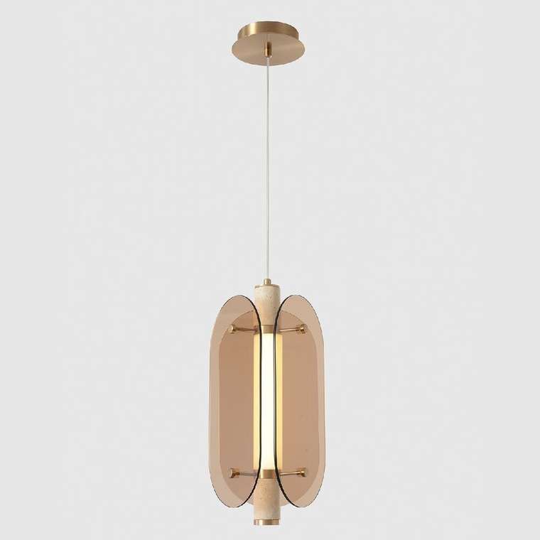 Подвесной светильник AMARILLO SP18W LED BRASS (стекло, цвет янтарный)