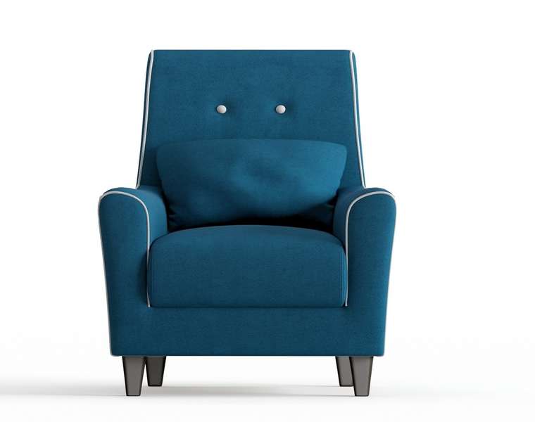 Кресло Мерлин в обивке из велюра синего цвета