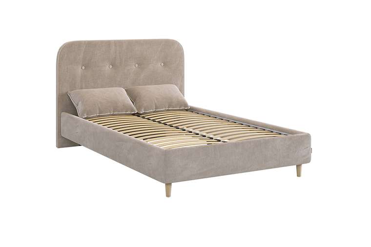 Кровать Лео 120х200 серо-коричневого цвета без подъемного механизма