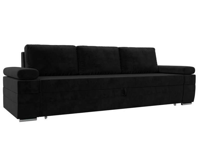 Прямой диван-кровать Канкун черного цвета