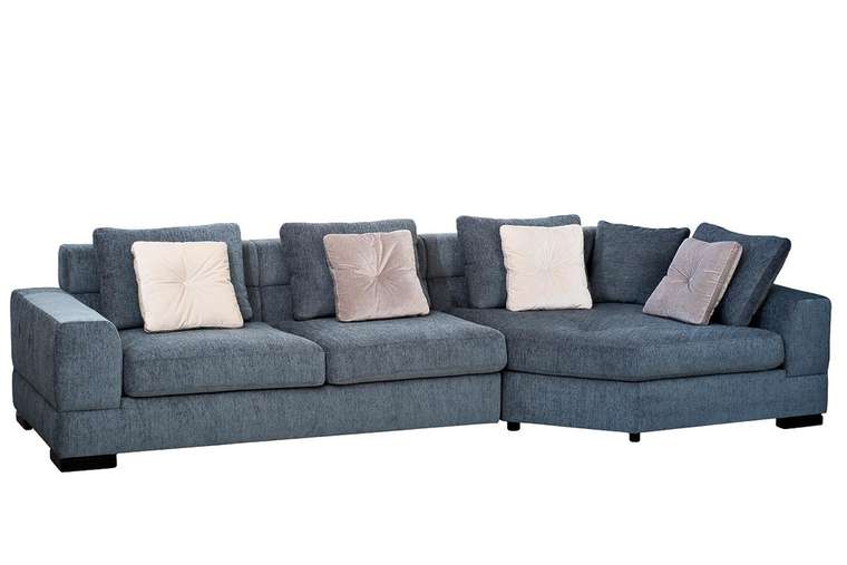 Угловой диван Lazio с правым углом серого цвета