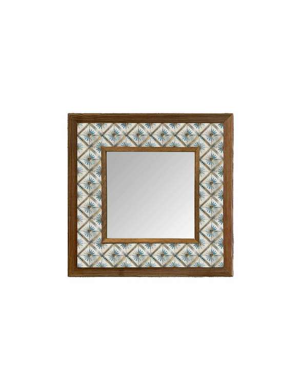 Настенное зеркало с каменной мозаикой 33x33 с основанием из композита