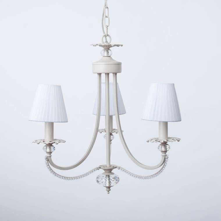 Подвесная люстра Josephine 3007/3(creampearl) (ткань, цвет белый)