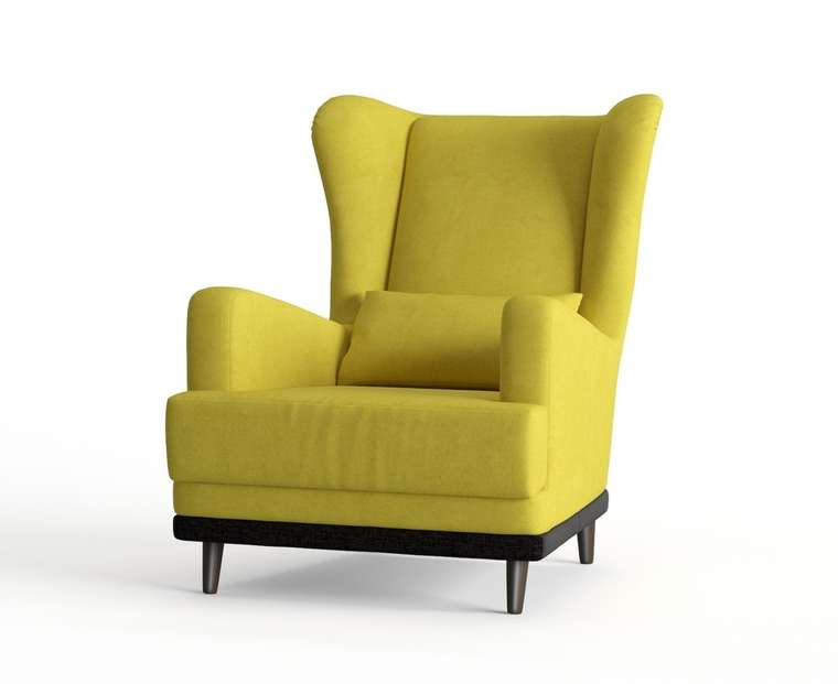 Кресло Грэмми в обивке из велюра желтого цвета