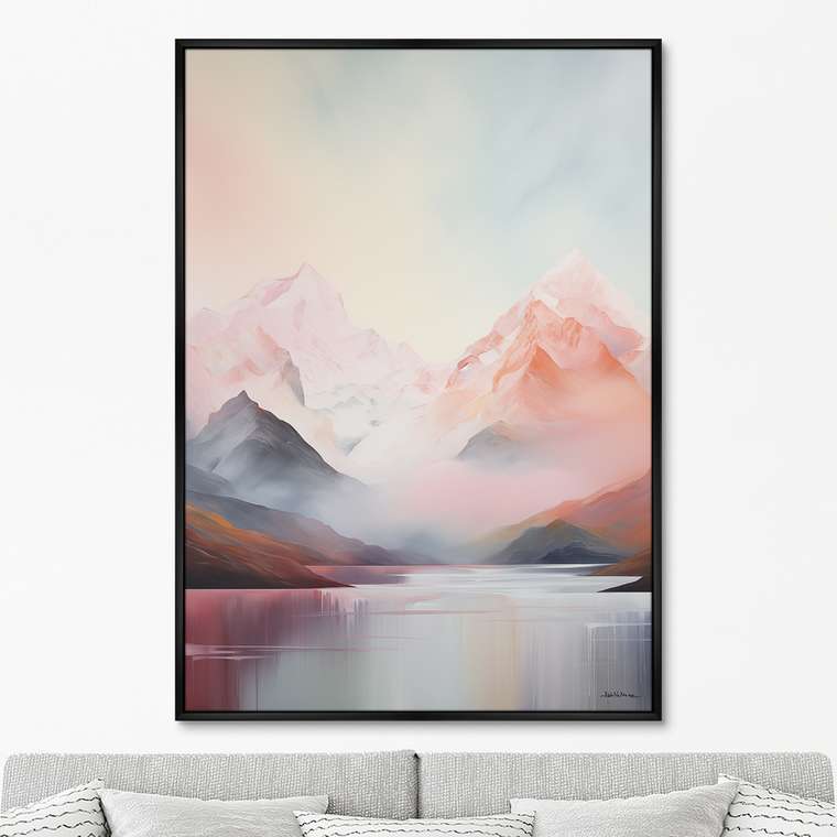 Репродукция картины Landscape collection, Pink Mountains, No 1, 2024г.