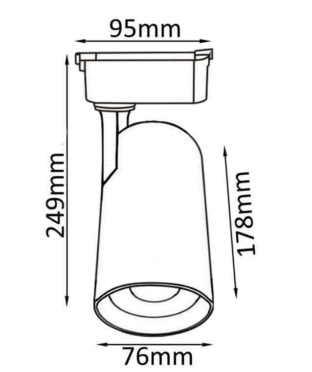 Трековый светильник Crystal Lux CLT 0.31 006 CLT 0.31 006 30W BL