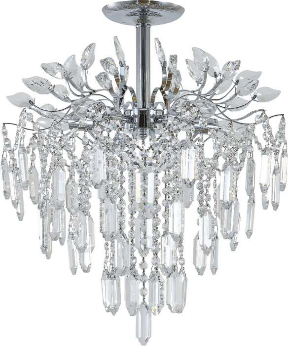 Потолочная люстра на штанге Escada Neda 2135/5P Chrome 5x40Вт E14, металл/хрусталь, хром/прозрачный