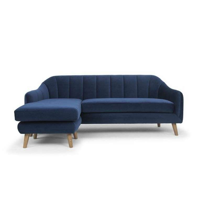 Угловой диван Line темно-синего цвета