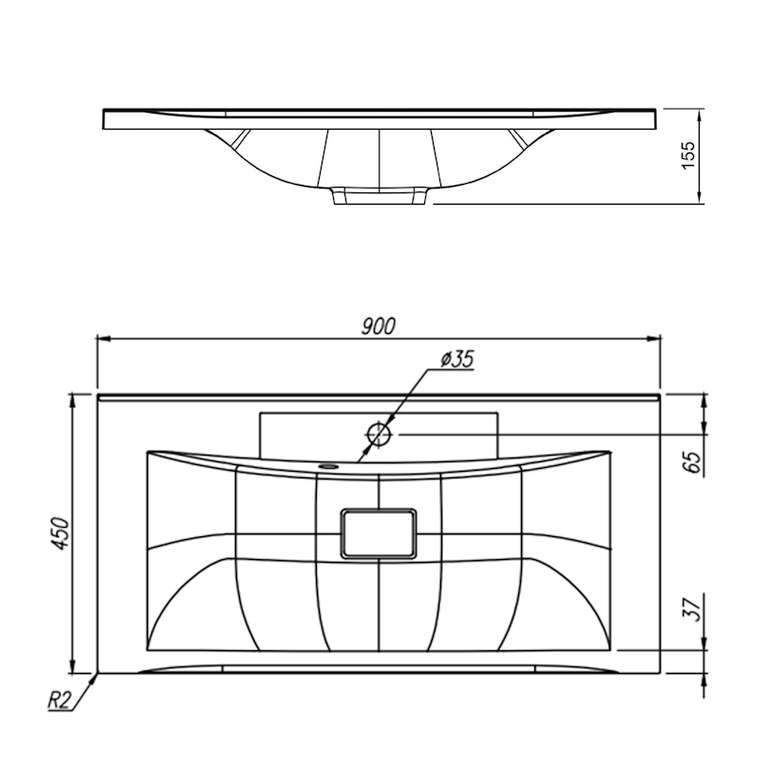 Раковина Florentina Прима 90 см 10.010.00900.001, белая
