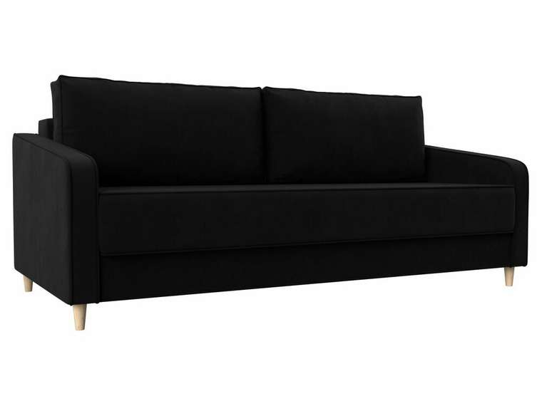 Прямой диван-кровать Варшава черного цвета