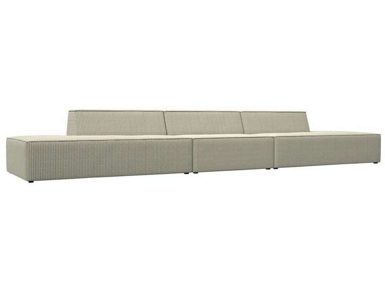 Прямой модульный диван Монс Лонг серо-бежевого цвета