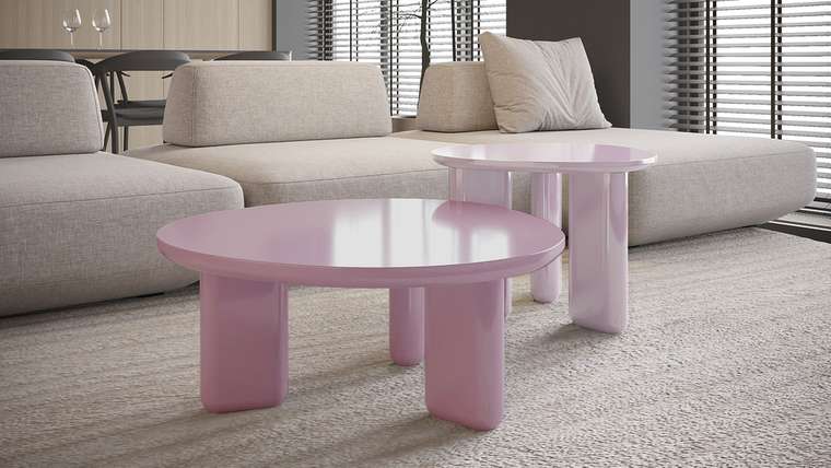 Столик журнальный Гласс розового цвета