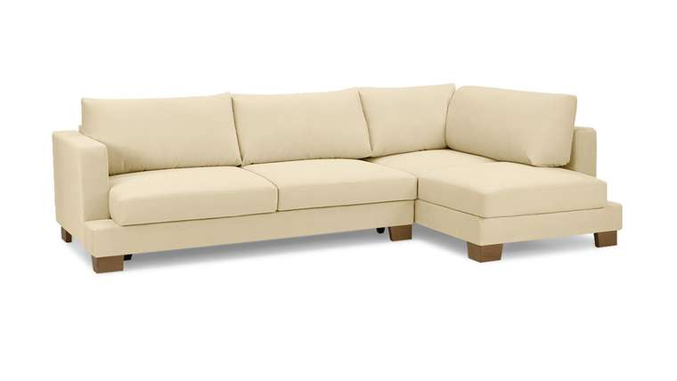 Угловой диван-кровать Дрезден кремового цвета