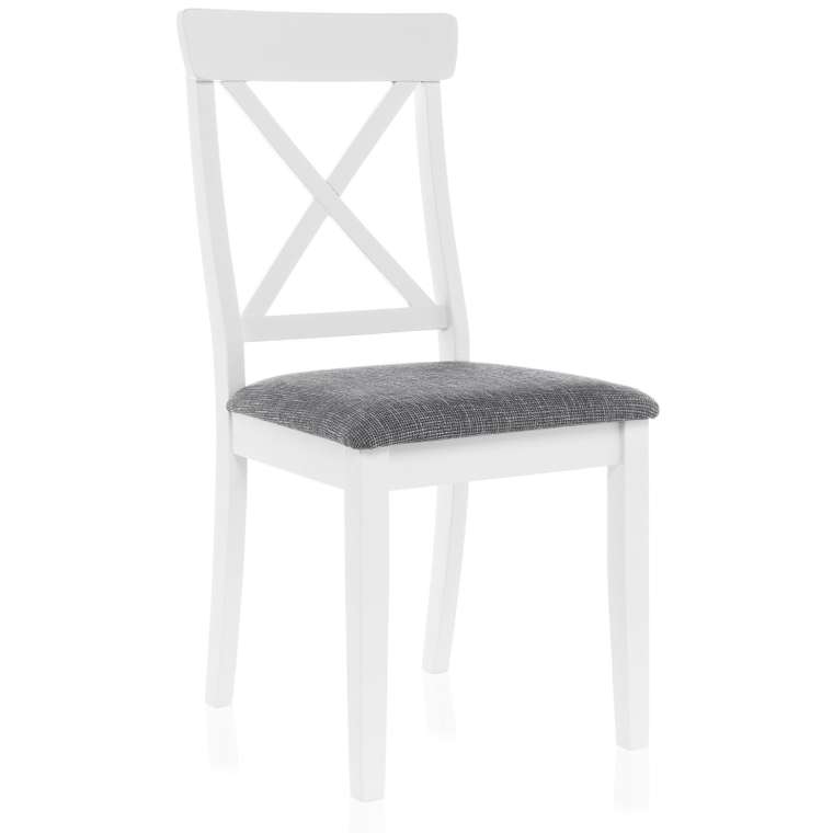 Деревянный стул Bern butter white / grey с серым сидением