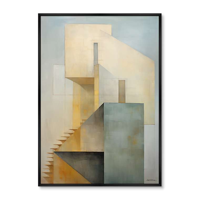 Репродукция картины Buildings, early morning, No 1, 2024г.