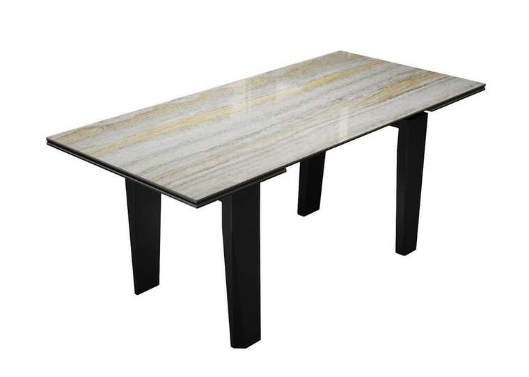 Раздвижной обеденный стол DikLine KP160 черно-серого цвета