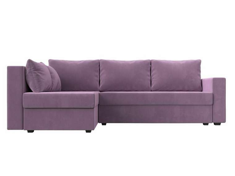 Угловой диван-кровать Мансберг сиреневого цвета левый угол