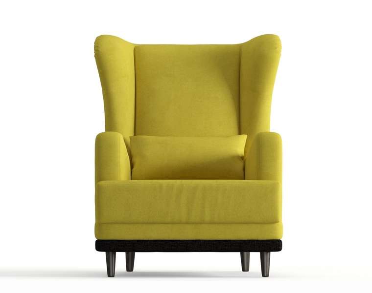 Кресло Грэмми в обивке из велюра желтого цвета