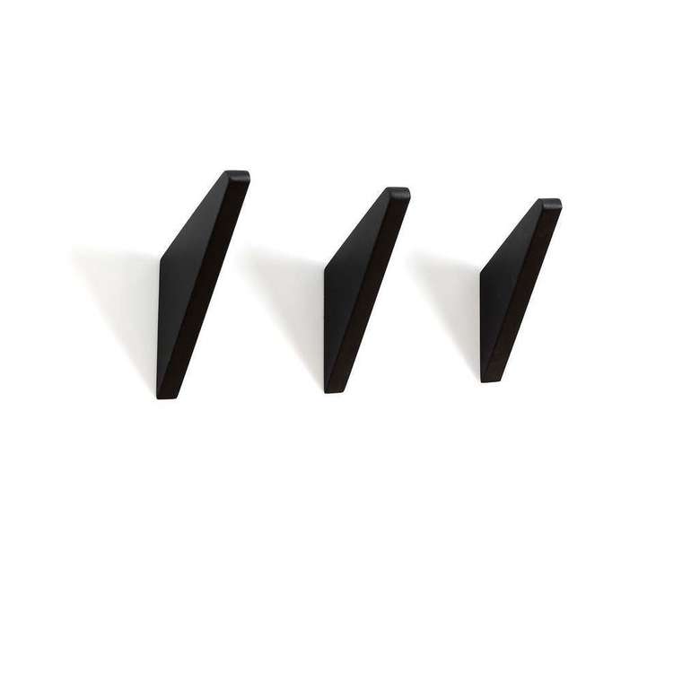 Комплект из трех настенных крючков Bava черного цвета