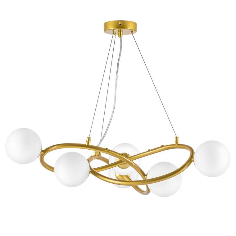 Люстра GLOBO 6х6W (led) G9 ЗОЛОТО/БЕЛЫЙ