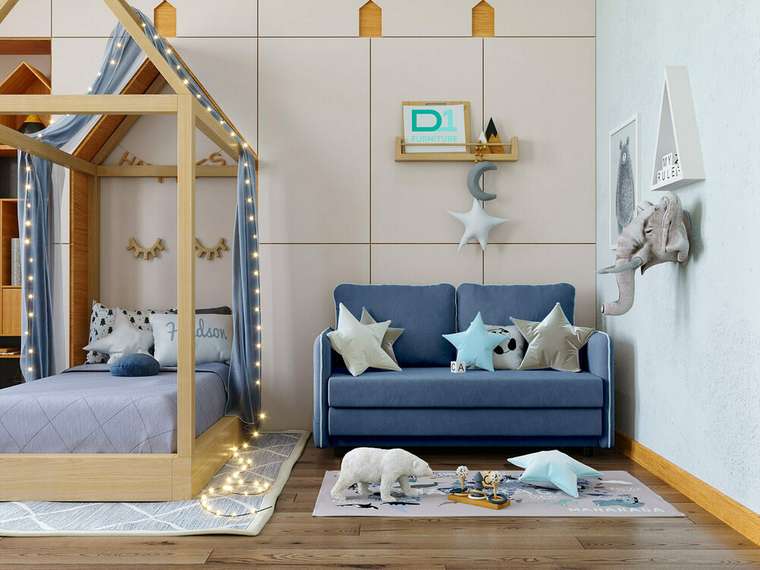 Диван-кровать Слим Kids Dream синего цвета