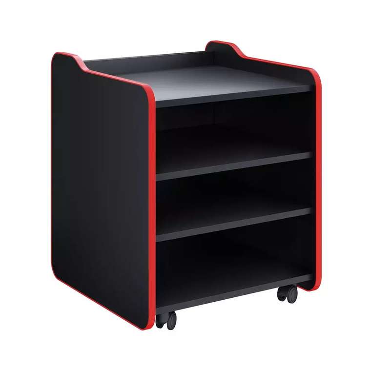 Тумба для игрового компьютерного стола Case Lite 50 черно-красного цвета