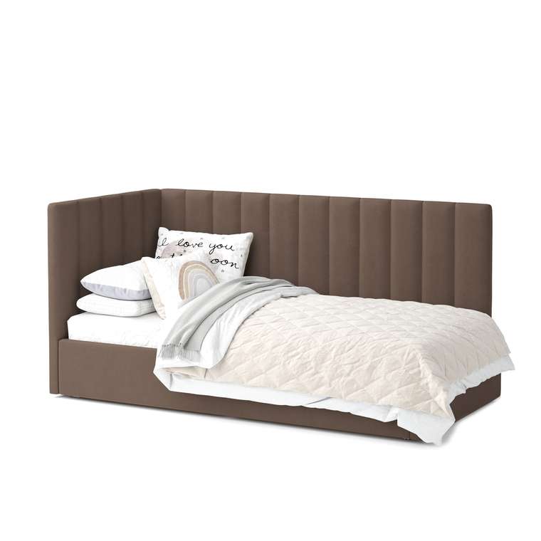 Кровать Меркурий-3 80х190 коричневого цвета с подъемным механизмом