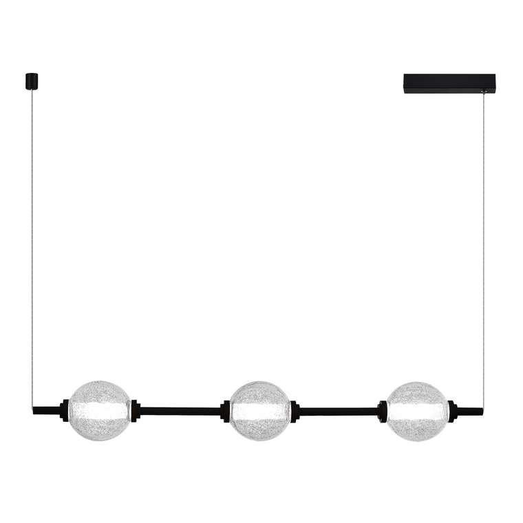 Светильник подвесной ST-Luce Черный/Прозрачное кракелированное стекло LED 3*8,5W 3000K PEEK