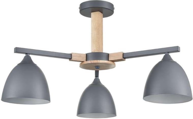 Потолочная люстра на штанге Lumion Colange 8096/3C серый/серый металл, дерево/металл Е27 3*60W 220V
