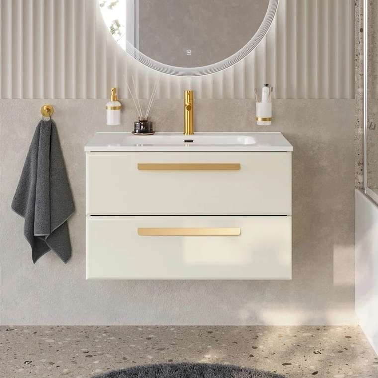 Мебель для ванной комнаты Eco 80 бежевого цвета