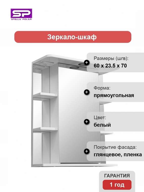 Зеркальный шкаф Концепт