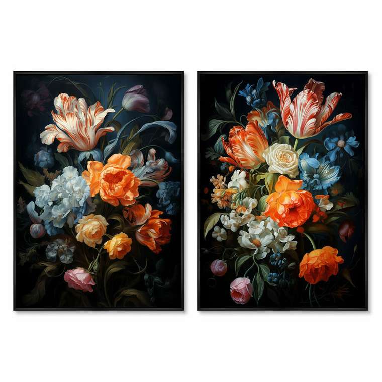 Набор из двух репродукций картин Ramo de flores, 2024г.